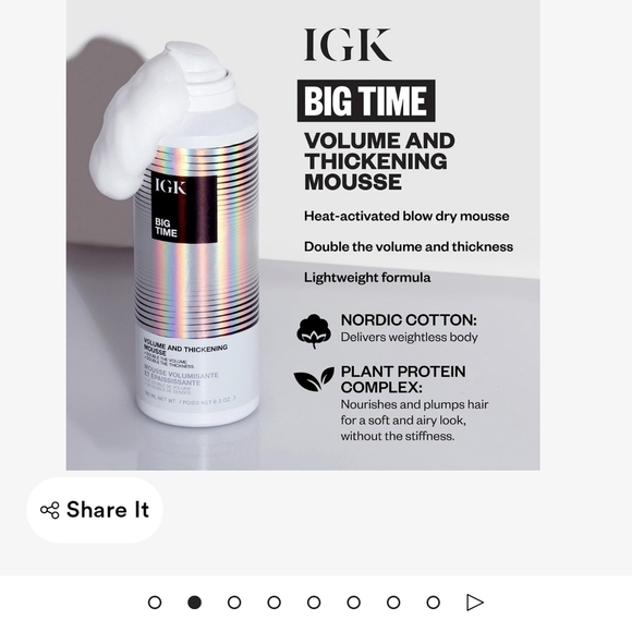 🆕 IGK | Big Time Volume and Thickening Mousse - Silver - Picture 5 of 8